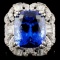 18K White Gold 10.25ct Tanzanite & 1.23ctw Diamond