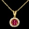 18K Gold 0.85ctw Ruby & 0.47ctw Diamond Pendant