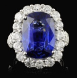 18K White Gold 8.52ct Sapphire & 2.70ct Diamond Ri