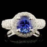 18K Gold 2.15ct Tanzanite & 1.03ctw Diamond Ring