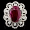 18K Gold 6.07ct Ruby & 1.80ctw Diamond Ring