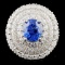 18K White Gold 2.71ct Sapphire & 2.52ct Diamond Ri