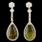 14K Gold 5.14ct Opal & 1.08ctw Diamond Earrings