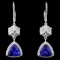 18K Gold 3.84ct Tanzanite & 0.73ct Diamond Earring