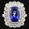 18K White Gold 4.28ct Tanzanite & 1.39ct Diamond R