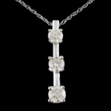 14K Gold 1.00ctw Diamond Pendant