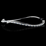 14K White Gold 3.30ctw Fancy Color Diamond Bangle