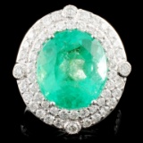 18K Gold 8.12ct Emerald & 1.55ctw Diamond Ring