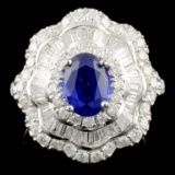 18K Gold 1.65ct Sapphire & 1.36ctw Diamond Ring