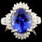 18K Gold 5.03ct Tanzanite & 0.52ctw Diamond Ring