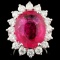 14K Gold 10.19ct Rubellite & 3.05ctw Diamond Ring