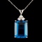 14K Gold 15ct Topaz & 0.24ctw Diamond Pendant