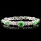 18K Gold 6.47ct Tsavorite & 2.35ctw Diamond Bracel