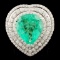 18K Gold 8.01ct Emerald & 2.85ctw Diamond Ring