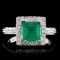 14K White Gold 1.35ct Emerald & 1.64ct Diamond Rin