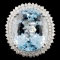 18K Gold 25.02ct Aquamarine & 1.24ctw Diamond Ring