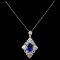 18K Gold 9.93ct Tanzanite & 2.12ctw Diamond Pendan