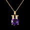 14K Gold 2.43ct Amethyst & 0.03ctw Diamond Pendant