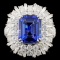 18K Gold 4.73ct Tanzanite & 2.57ctw Diamond Ring