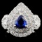 18K Gold 1.10ct Sapphire & 1.43ct Diamond Ring