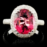 18K Gold 4.19ct Tourmaline & 1.32ctw Diamond Ring