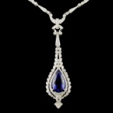 18K Gold 8.91ct Tanzanite & 2.74ctw Diamond Neckla