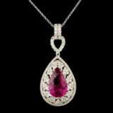 18K Gold 6.93ct Tourmaline & 1.73ctw Diamond Penda