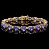 14k Gold 17.00ct Tanzanite & 0.70ct Diamond Brace