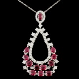 18K Gold 5.95ct Ruby and 1.66ctw Diamond Pendant