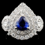 18K Gold 1.10ct Sapphire & 1.43ct Diamond Ring