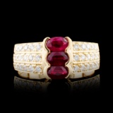 14K Gold 1.35ct Ruby & 0.54ctw Diamond Ring