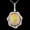 14K Gold 5.22ct Opal & 0.95ctw Diamond Pendant