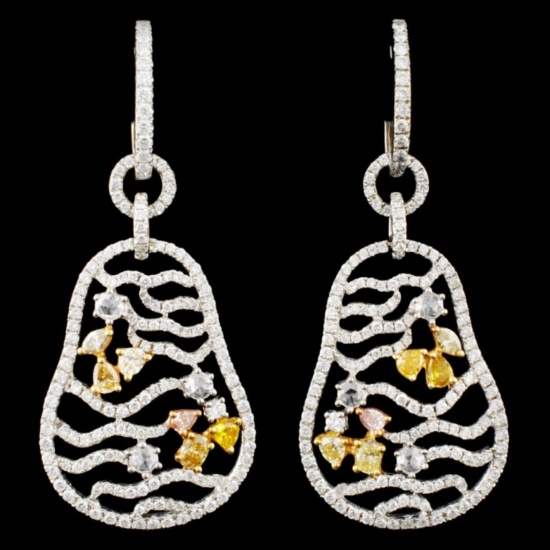 18K Gold 3.01ctw Diamond Earrings