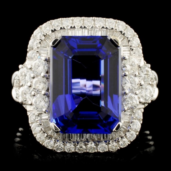 18K Gold 8.13ct Tanzanite & 1.58ctw Diamond Ring