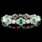 18K Gold 15.04ct Emerald & 7.29ctw Diamond Bracele