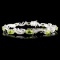 14K Gold 4.88ct Peridot & 0.25ctw Diamond Bracelet