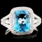 14K Gold 3.39ct Topaz & 0.44ctw Diamond Ring