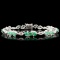 14K Gold 4.21ct Emerald & 1.20ctw Diamond Bracelet