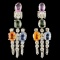 14K Gold 4.03ct Sapphire & 0.95ctw Diamond Earring