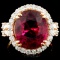 18K Rose Gold 9.73ct Tourmaline & 1.39ctw Diamond