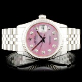 Rolex SS DateJust Diamond Wristwatch