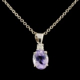 14K Gold 0.77ct Sapphire & 0.06ctw Diamond Pendant