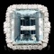 18K Gold 12.49ct Aquamarine & 1.42ctw Diamond Ring