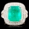 18K Gold 5.50ct Emerald & 1.09ctw Diamond Ring