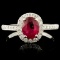 18K Gold 1.11ct Ruby & 0.29ctw Diamond Ring