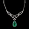 18K/14K Gold 5.58ct Emerald & 2.10ct Diamond Neckl