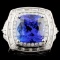 18K Gold 6.20ct Tanzanite & 1.78ctw Diamond Ring