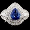 18K Gold 2.04ct Sapphire & 1.28ct Diamond Ring