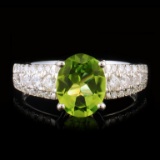 14k Gold 1.63ct Peridot & 0.43ctw Diamond Ring