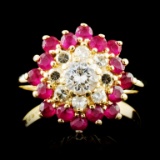 14K Gold 0.49ctw Ruby & 0.61ctw Diamond Ring